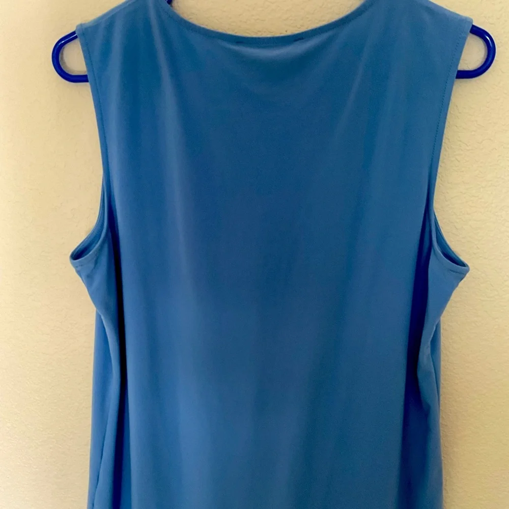 Kasper Sleeveless Blue Blouse L - Picture 3 of 3